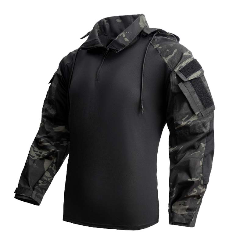 Outdoor Hunting T Shirts - Men's T-shirts 1/4 Zip Long Sleeve