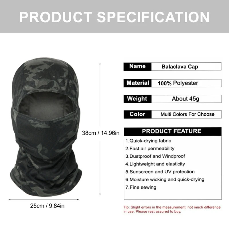 Camouflage Balaclava Hat Cycli - Hunting Outdoor Hats recension och pris